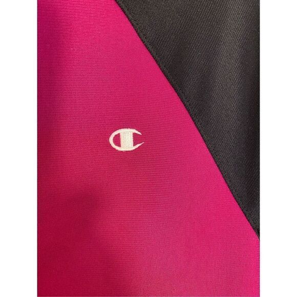 Champion raspberry pink and black long sleeve track jacket /sm￼ - Picture 3 of 5